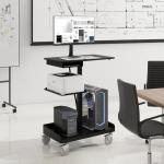 Natwind Mobile Workstation Cart with Monitor Mount, Height Adjustable Rolling Computer Desk with Cable Management Tidy, Heavy-Duty Standing Desk with CPU Holder for Office, School, Medical, Workshop