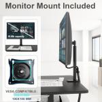 Natwind Mobile Workstation Cart with Monitor Mount, Height Adjustable Rolling Computer Desk with Cable Management Tidy, Heavy-Duty Standing Desk with CPU Holder for Office, School, Medical, Workshop