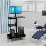 Natwind Mobile Workstation Cart with Monitor Mount, Height Adjustable Rolling Computer Desk with Cable Management Tidy, Heavy-Duty Standing Desk with CPU Holder for Office, School, Medical, Workshop