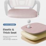 DUMOS Office Desk Chair - Ergonomic Mid Back with Lumbar Support & Rocking Mode, Height Adjustable with Fixed Armrest, Storage Back for Computer, Gaming, Conference, Meeting Room, 360° Swivel, Pink