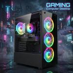 STGAubron Gaming PC Desktop Computer, Intel Core i7-6700 up to 4.0G, GeForce RTX 2060S 8G, 32GB DDR4, 1TB SSD, 600M WiFi, BT 5.0, RGB Fan x6, Windows 11 Home