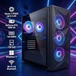 STGAubron Gaming PC Desktop Computer, AMD Ryzen 7 5700X up to 4.6G, GeForce RTX 3050 6G, 16GB DDR4, 1TB SSD, WiFi 6 & BT 5.2, RGB Fan x4, Windows 11 Home