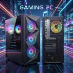 STGAubron Gaming PC Desktop Computer, AMD Ryzen 7 5700X up to 4.6G, GeForce RTX 3050 6G, 16GB DDR4, 1TB SSD, WiFi 6 & BT 5.2, RGB Fan x4, Windows 11 Home