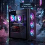 STGAubron Gaming PC Desktop Computer, AMD Ryzen 7 5700X up to 4.6G, GeForce RTX 3050 6G, 16GB DDR4, 1TB SSD, WiFi 6 & BT 5.2, RGB Fan x4, Windows 11 Home