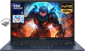 ASUS Vivobook 14" FHD Laptop for Student Business Home School, Intel Core i5 (Beat i7-1250U) - 16GB RAM 512GB SSD, Private Webcam Windows 11 w/Accessory