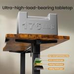 Veken 63 x 28 Inch Electric Standing Desk, Sit to Stand Up, Work Home Office Computer Table for Study, Walking Pad, Writing, and Games, Wooden Desktop Desks, Brown