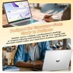 HP 2026 17 inch laptops, 16GB RAM 512GB SSD Windows 11 Pro, Intel Core i3-N305, 17.3" HD+, Up to 9.5 Hours Battery Life–Business Laptop for Work & Students, AI Copilot, Type-c, Patented KB Kit