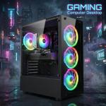 STGAubron Gaming PC Desktop Computer, Intel Core i7 up to 3.9G, GeForce GTX 1660 Super 6G, 32GB RAM, 1TB SSD, WiFi, BT 5.0, RGB Fan x6, Windows 11 Home