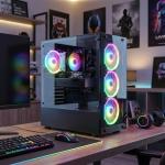 STGAubron Gaming PC Desktop Computer, Intel Core i7 up to 3.9G, GeForce GTX 1660 Super 6G, 32GB RAM, 1TB SSD, WiFi, BT 5.0, RGB Fan x6, Windows 11 Home