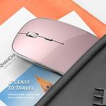 Halpilt Wireless Mouse Chargeable Portable Silent USB and Type-C Dual Mode Wireless Mouse 3 Adjustable DPI for Laptop, Mac, Android, PC (Q23S Black) (Rose Gold)
