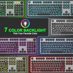 QUASIO Large Print Backlit Keyboard with 7-Color Backlit, Wired USB Lighted Computer Keyboards Oversize Letters Keys Easy to See, Illuminated Keyboard for PC, Laptop,Windows Desktop