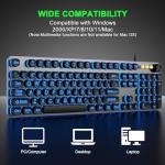 QUASIO Large Print Backlit Keyboard with 7-Color Backlit, Wired USB Lighted Computer Keyboards Oversize Letters Keys Easy to See, Illuminated Keyboard for PC, Laptop,Windows Desktop