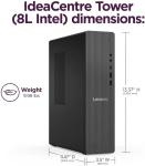 Lenovo IdeaCentre Secure & Productive Business Tower Desktop｜16GB DDR5 RAM | 14TH Intel Core i3 (Beat i5-12400) | 756GB Storage(256GB SSD & 500GB HDD) | HDMI, Wi-Fi 6E, RJ-45, USB-C｜Windows 11 Pro
