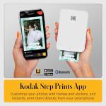 KODAK Step Instant Smartphone Photo Printer - Portable Mini Color Wireless Mobile Printer - Zink 2x3” Sticky-Back Photos - Bluetooth Compatible with iOS & Android Devices - Fun Editing App - White