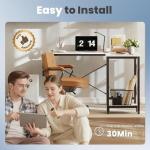 Sweetcrispy L Shaped Desk - Computer Desk Corner Desks Gaming Desk PC Table with CPU Stand Side Bag for Home Office Dorm Sturdy Writing Workstation, White, 50-Inch