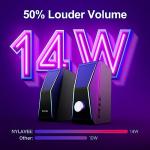 Bluetooth 5.0 Hi-Fi Stereo Computer Speakers