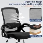 Nexthro Ergonomic Office Chair, Desk Chair with Adjustable Lumbar Support, Breathable Mesh Comfy Computer Chairs with Flip-up Armrests Executive Task Chair for Adults Home Office(Black)