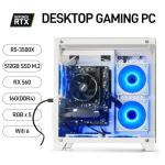 WIWB Prebuilt Gaming PC Desktop | Ryzen 5 6Cores 3.6G Up to 4.1G | RX 560 4G Graphics Card | 16G DDR4 RAM | 512G SSD | Wi-Fi 6 | Tower Computer White