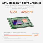 Beelink EQR7 Mini PC with AMD Ryzen 7 7735HS (8C/16T, 4.75GHz), 24GB LPDDR5 500G PCle4.0 NVMe M.2 SSD, WiFi 6, Dual 1000M RJ45, Bluetooth 5.2, AMD Radeont 680M, Dual Display Output, W-11 Mini PC