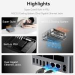 Beelink EQR6 Mini PC, AMD Ryzen 5 6600U(up to 4.5GHz, 6C/12T), Mini Computer 24GB LPDDR5 RAM 500G NVME SSD, Micro PC 4K@60Hz Dual HDMI Display/WiFi6/BT5.2/Office/Home/HTPC/Built-in PSU