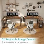 Lufeiya L Shaped Computer Desk with Power Outlet Shelves, 47 Inch Corner Desk for Home Office Bedroom, L-Shaped Study Writing Working PC Desks, Rustic Brown