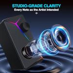 AYJBKL Computer Speakers for Desktop PC, USB-Powered Gaming Speakers for Laptop – Multi Colorful LED Backlight Modes, Stereo Sound for Gamers Music Movies, Indoor & Outdoor Use, 3.5mm AUX Cable