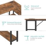 Lufeiya L Shaped Computer Desk with Power Outlet Shelves, 47 Inch Corner Desk for Home Office Bedroom, L-Shaped Study Writing Working PC Desks, Rustic Brown