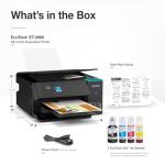 Epson EcoTank ET-2980 Wireless All-in-One Color Supertank Printer with up to 3 Years of Ink Refillable Tanks, Perfect for Home, 15 PPM, 1.44" Colorful Screen, Auto 2-Sided Printing - Black