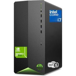 HP Desktop Computers Tower PC, Intel 8-Core i7-11700F, 32GB DDR4 RAM, 1TB PCIe SSD, GeForce GT 610 2GB, WiFi 6 & Bluetooth, HDMI, RJ-45, Keyboard & Mouse, Windows 11 Home, Jet Black