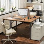 PRAISUN 47 X 20 Inch Office Computer Desk with Power Outlets and USB-C Port, Larger Gaming Desk, for Home Office, Study, Bedroom, Writing Work from Home Table, Metal Frame, Rustic Brown