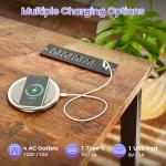 PRAISUN 47 X 20 Inch Office Computer Desk with Power Outlets and USB-C Port, Larger Gaming Desk, for Home Office, Study, Bedroom, Writing Work from Home Table, Metal Frame, Rustic Brown