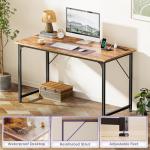 PRAISUN 47 X 20 Inch Office Computer Desk with Power Outlets and USB-C Port, Larger Gaming Desk, for Home Office, Study, Bedroom, Writing Work from Home Table, Metal Frame, Rustic Brown