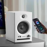 Ortizan C7 Dual-Mode 2.0 Studio Monitors, Active Monitor Speakers for Near Field Music Production, Bluetooth 5.3 Wireless Computer PC Monitor Gaming Bookshelf Speakers(Pair, White)