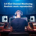 Ortizan C7 Dual-Mode 2.0 Studio Monitors, Active Monitor Speakers for Near Field Music Production, Bluetooth 5.3 Wireless Computer PC Monitor Gaming Bookshelf Speakers(Pair, White)