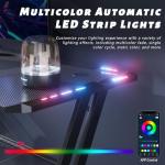 Black 47-Inch Ergonomic Gaming Desk with Cup Holder