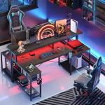 Bestier L-Shaped LED Gaming Desk with Storage