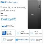 Dell ECT1250 Tower Desktop Computer for Ultimate Home & Office Multitasking, 14th Gen Intel 4-Core CPU, 64GB DDR5 RAM, 2TB PCIe SSD, 4K Dual Monitor Support, WiFi 6, Bluetooth, Windows 11 Pro