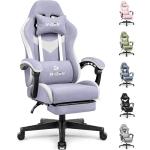 N-GEN GAMING Video Gaming Chair Office Computer Desk Use Ergonomic Reclining Backrest Adjustable Armrests Lumbar Support Footrest High Density Foam Breathable Fabric Heavy Duty Base (Purple)