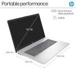 HP 17 Laptop (17.3" FHD Anti-Glare, AMD Ryzen 5 (> Intel i7-1165G7), 16GB RAM, 512GB SSD) for Business, Home, Student, Long Battery Life, Webcam, Fast Charge, HDMI, IST Hub, Win 11 Pro, Silver
