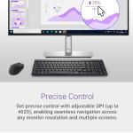 Dell Mobile Wireless Mouse - MS3320W, Wireless - 2.4 GHz, Bluetooth 5.0, Optical LED, Mechanical Scroll, 1600 DPI, 3-Buttons - Black