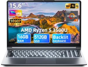 Naclud 15.6 Inch Laptop Computer, Windows 11 Laptops with 16GB RAM 1024GB SSD, Core i3 CPU(Up to 3.9GHz), Backlit Keyboard, 53.2WH Battery, WiFi 6, IPS FHD Display, 180° Viewing, HDMI, Type-C