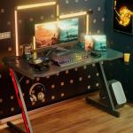 Homall 44-Inch Z-Shaped Gaming Desk - Black