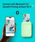 Liene Photo Printer, 2x3” Mini Portable Instant Photo Printer Bundle w/ 50 Zink Adhesive Paper, Bluetooth 5.0, Compatible w/iOS & Android, Small Color Mono Picture Printer for iPhone, Smartphone Green