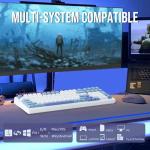 EPOMAKER x Aula F99 Wireless Mechanical Keyboard, Hot Swappable Gasket Custom Gaming Keyboard with Five-Layer Padding, Bluetooth/2.4GHz/USB-C, 8000mAh Battery (White Light Blue, Graywood V3 Switch)