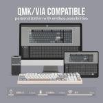 EPOMAKER Galaxy100 QMK/VIA Wireless Gaming Keyboard, Aluminum Shell, Bluetooth/2.4Ghz/USB-C, Pre-Lubed Hot-Swappable Linear Switches, NKRO, RGB Backlit (Creamy White, Marble White Switch)