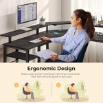 Rolanstar L-Shaped Gaming Desk with LED Lights