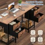 DUMOS Computer Desk 47 Inch with 4 Drawers Home Office Table with Mesh Shelf for Work Study Writing Gaming Storage Furniture for Bedroom, Rustic Brown
