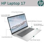 HP 17.3" Laptop, Full HD (1920 * 1080) Display, AMD Ryzen 5 Processor (Beats i7-11370H), 16GB RAM, 512GB SSD, Windows 11 Home, Webcam, Wi-Fi, Bluetooth, Natural Silver, Alpacatec Accessory