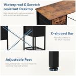 DUMOS Computer Desk 47 Inch with 4 Drawers Home Office Table with Mesh Shelf for Work Study Writing Gaming Storage Furniture for Bedroom, Rustic Brown