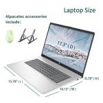 HP 17.3" Laptop, Full HD (1920 * 1080) Display, AMD Ryzen 5 Processor (Beats i7-11370H), 16GB RAM, 512GB SSD, Windows 11 Home, Webcam, Wi-Fi, Bluetooth, Natural Silver, Alpacatec Accessory
